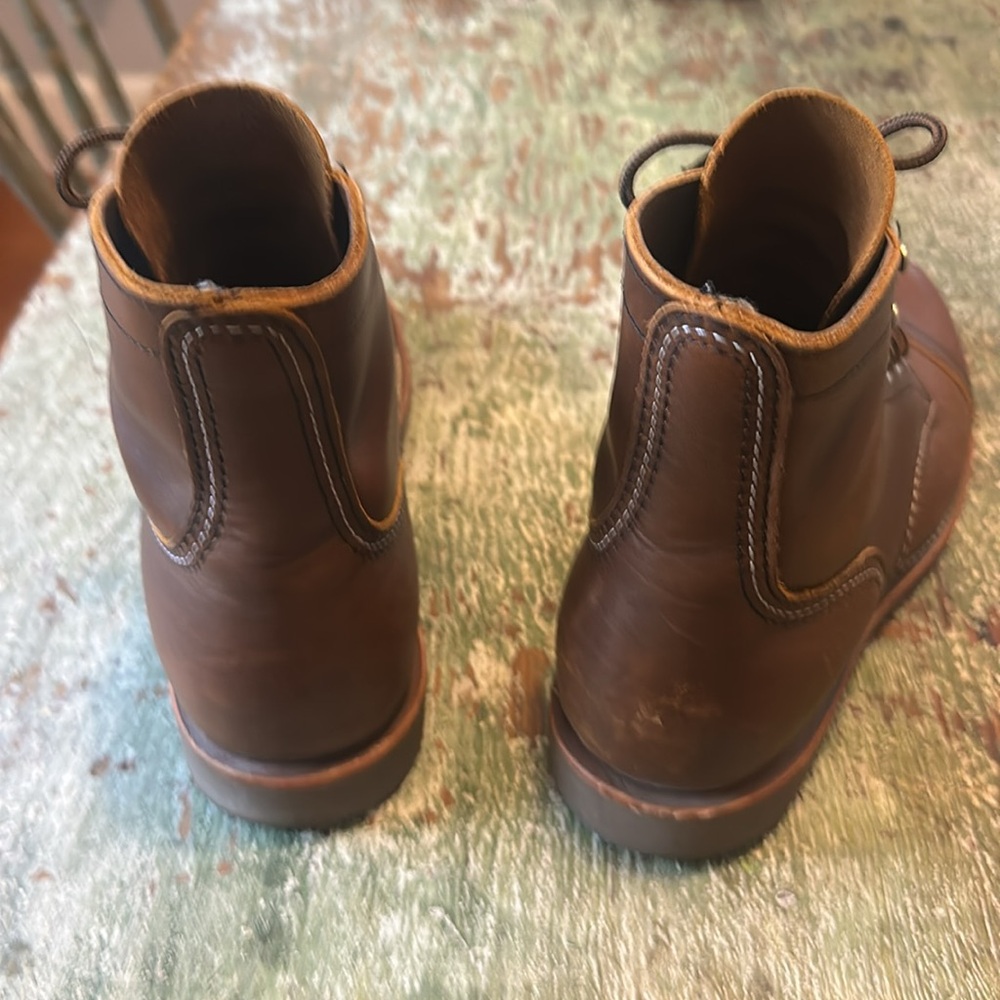 Men's Brown oiled leather rockabilly Red Wing style mens boots sz 9.5 - Picture 7 of 7